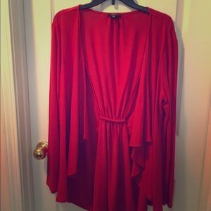 Red cardigan